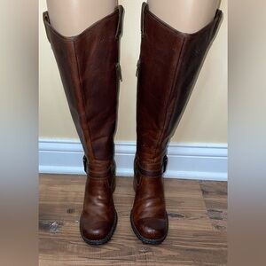 Born Evelyn Brown Leather Knee High Riding Boots Womens Size 7.5